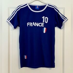 France Blue Soccer Jersey #10 / Athletic Top